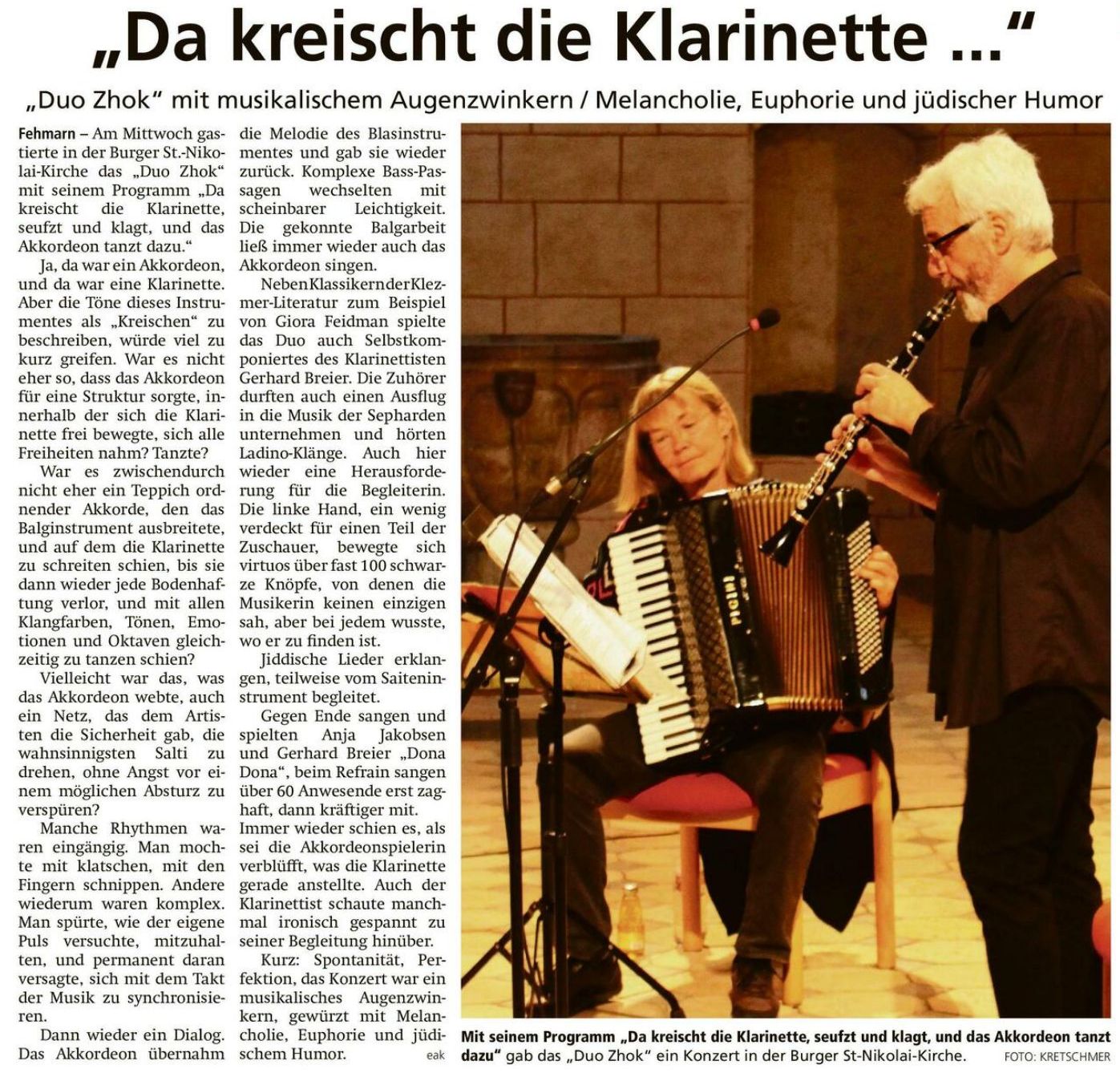 Eckhard Kretschmer für das Fehmarnsche Tageblatt am 8.9.23